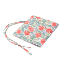 Load image into Gallery viewer, Spring-Patterned Block-Printed 100% Cotton Roll Pencil Case - Blossoming Brushstrokes | NOVICA
