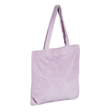 Load image into Gallery viewer, Versatile 100% Cotton Corduroy Tote Bag in Wisteria Purple - Wisteria Sister | NOVICA
