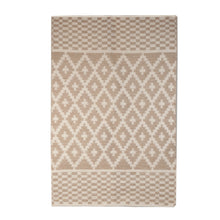 Load image into Gallery viewer, 4x6 Diamond and Checkered-Patterned Cotton Dhurrie Area Rug - Ivory Geometry Harmony | NOVICA
