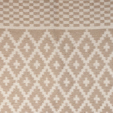 Load image into Gallery viewer, 4x6 Diamond and Checkered-Patterned Cotton Dhurrie Area Rug - Ivory Geometry Harmony | NOVICA
