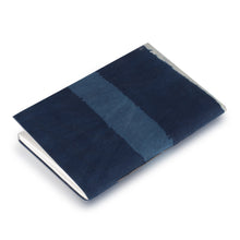 Load image into Gallery viewer, Hand-Block Printed Blue Striped Modern Blank Cotton Journal - Indigo Horizon | NOVICA
