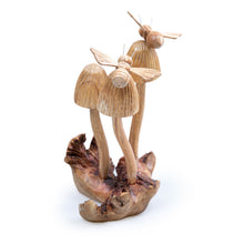 Load image into Gallery viewer, Bumblebee-Themed Jempinis and Benalu Wood Mushroom Sculpture - The Bees | NOVICA

