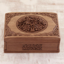Load image into Gallery viewer, Floral Carved Wood Jewelry Box - Hypnotic Tree | NOVICA
