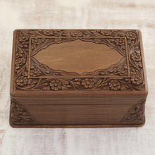 Load image into Gallery viewer, Indian Floral Wood Jewelry Box - Kashmir Valley | NOVICA
