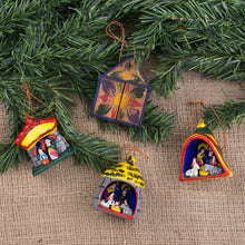 Load image into Gallery viewer, Hand Made Religious Wood Christmas Ornaments (Set of 4) - Nativity | NOVICA
