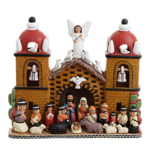 Load image into Gallery viewer, Intricate Ceramic Church Nativity Scene Sculpture - Central Church | NOVICA

