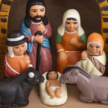 Load image into Gallery viewer, Intricate Ceramic Church Nativity Scene Sculpture - Central Church | NOVICA
