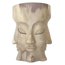 Load image into Gallery viewer, Hand Carved Hibiscus Wood Mask - Three Dimensions | NOVICA
