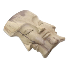 Load image into Gallery viewer, Hand Carved Hibiscus Wood Mask - Three Dimensions | NOVICA
