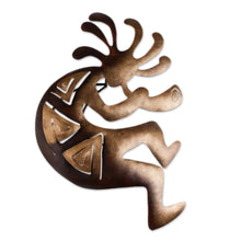 Load image into Gallery viewer, Cultural Steel Wall Art Musician (Medium) - Kokopelli Peace | NOVICA

