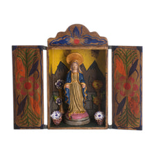 Load image into Gallery viewer, Painted Wood Retablo Andes Folk Art Handmade in Peru - Virgin Mary | NOVICA
