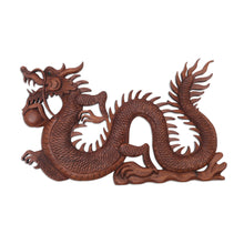 Load image into Gallery viewer, Suar Wood Relief Wall Panel - Fire Dragon | NOVICA
