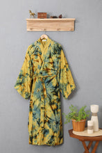 Load image into Gallery viewer, Women&#39;s Batik Patterned Robe - Golden Firebirds | NOVICA
