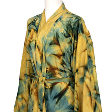 Load image into Gallery viewer, Women&#39;s Batik Patterned Robe - Golden Firebirds | NOVICA
