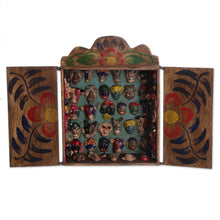 Load image into Gallery viewer, Unique Wood Retablo Folk Art Mask Theme Sculpture - Mask Collection | NOVICA
