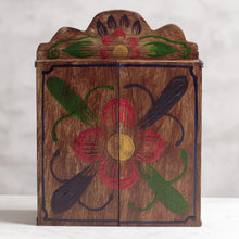 Load image into Gallery viewer, Unique Wood Retablo Folk Art Mask Theme Sculpture - Mask Collection | NOVICA
