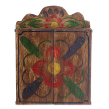 Load image into Gallery viewer, Unique Wood Retablo Folk Art Mask Theme Sculpture - Mask Collection | NOVICA

