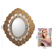 Load image into Gallery viewer, Reverse Painted Glass Mirror Wall Decor from the Andes - Sweet Flower Majesty | NOVICA
