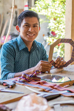 Load image into Gallery viewer, Handmade Guatemalan Quitapena Circular Cotton Magnet - Joyfully United | NOVICA
