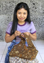 Load image into Gallery viewer, Indonesian Batik and Bead Cotton Tote Bag - Princess Art | NOVICA
