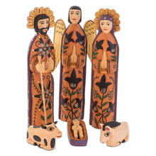 Load image into Gallery viewer, Wood Nativity Scene Sculpture Set of 9  - Rejoice | NOVICA
