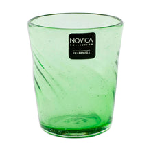 Load image into Gallery viewer, Handblown Green Recycled Glass Pitcher Set for 2  - Cool Chalice | NOVICA
