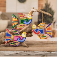 Load image into Gallery viewer, Pinewood ornaments (Set of 6) - Skybird | NOVICA
