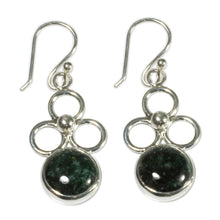 Load image into Gallery viewer, Handcrafted Women&#39;s Sterling Silver Dangle Jade Earrings - Trinity of Faith | NOVICA

