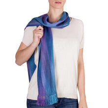 Load image into Gallery viewer, Women&#39;s Rayon Handmade Scarf - Solola Sapphire | NOVICA
