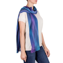Load image into Gallery viewer, Women&#39;s Rayon Handmade Scarf - Solola Sapphire | NOVICA
