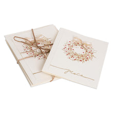 Load image into Gallery viewer, Handcrafted Christmas Greeting Cards Envelopes (set of 2) - Golden Wishes | NOVICA
