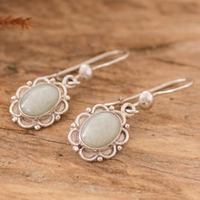 Load image into Gallery viewer, Artisan Crafted Jade and Sterling Silver Earrings - Apple Princess of the Forest | NOVICA
