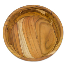 Load image into Gallery viewer, Guatemalan Teak Wood Artisan Handmade 10-inch Bowl - Forest Mosaic | NOVICA
