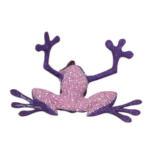 Load image into Gallery viewer, Purple Hand Crafted Alebrije Style Frog Figurine Sculpture - Purple Dancing Frog | NOVICA
