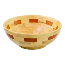 Load image into Gallery viewer, Mahogany and Palo Blanco Wood Bowl Crafted by Hand - Segments | NOVICA
