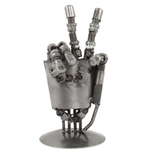 Load image into Gallery viewer, Mexico Handcrafted Recycled Metal Sculpture - Rustic Robot Hand | NOVICA
