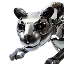 Load image into Gallery viewer, Eco Friendly Mexican Recycled Auto Part Panther Sculpture - Fierce Panther | NOVICA
