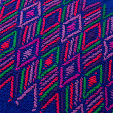 Load image into Gallery viewer, Indigo Square Cushion Cover with Multicolor Maya Frieze - Quetzaltenango Frieze | NOVICA
