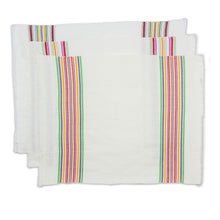 Load image into Gallery viewer, Striped Multicolor 100% Cotton Dishtowels (Set of 3) - Celebration | NOVICA
