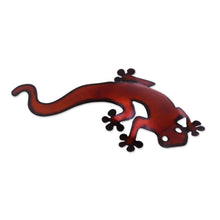 Load image into Gallery viewer, Handcrafted Steel Lizard Wall Sculpture from Mexico - Climbing Lizard | NOVICA
