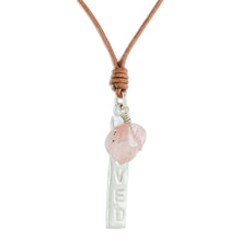 Load image into Gallery viewer, Romantic Rose Quartz Pendant Necklace from Guatemala - Loved | NOVICA
