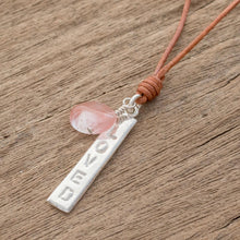 Load image into Gallery viewer, Romantic Rose Quartz Pendant Necklace from Guatemala - Loved | NOVICA
