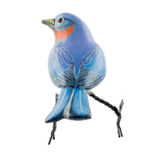 Load image into Gallery viewer, Guatemalan Handmade Eastern Bluebird Ceramic Bird Figurine - Eastern Bluebird | NOVICA
