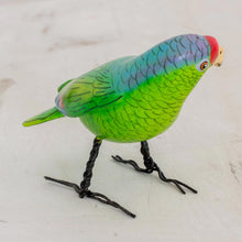 Load image into Gallery viewer, Guatemala Handcrafted Ceramic Lilac-Crowned Parrot Figurine - Lilac-Crowned Parrot | NOVICA
