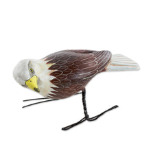 Load image into Gallery viewer, Hand Sculpted, Hand Painted Ceramic Bald Eagle Figurine - Inquisitive Bald Eagle | NOVICA
