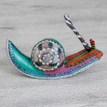 Load image into Gallery viewer, Hand-Painted Snail Alebrije Wood Sculpture from Mexico - Vibrant Snail | NOVICA
