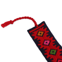 Load image into Gallery viewer, Hand Crafted Multi-Color Embroidered Cotton Bookmark - Dynamic Diamonds | NOVICA

