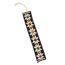 Load image into Gallery viewer, Hand Crafted Multi-Color Embroidered Cotton Bookmark - Star Flowers | NOVICA
