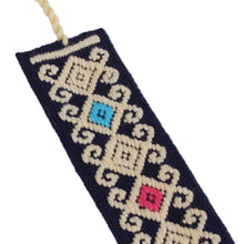 Load image into Gallery viewer, Handwoven Multi-Color Embroidered Cotton Bookmark - Star Garden | NOVICA
