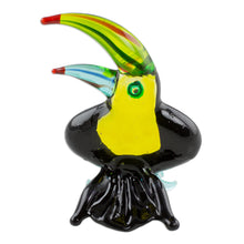 Load image into Gallery viewer, Handcrafted Colorful Toucan Blown Glass Figurine - Toucan Song | NOVICA

